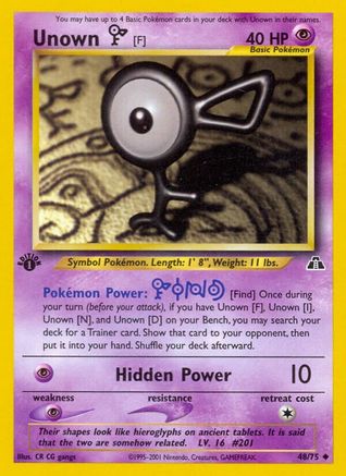 Unown [F] 48/75 - [Neo Discovery] 1st Edition