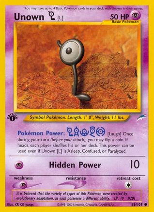 Unown [L] 86/105 - [Neo Destiny] 1st Edition