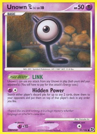 Unown L (91/106) [Diamant et perle : grandes rencontres] 