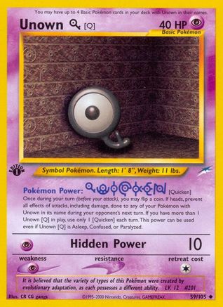 Unown [Q] 59/105 - [Neo Destiny] 1st Edition