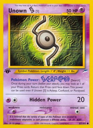 Unown [S] 87/105 - [Neo Destiny] 1st Edition