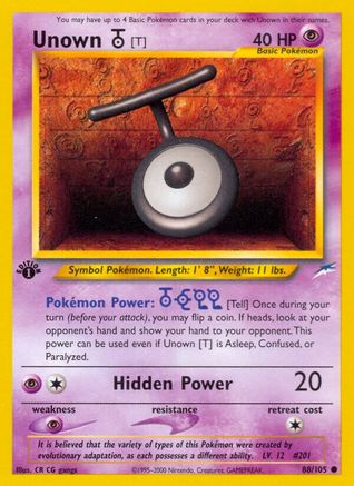 Unown [T] 88/105 - [Neo Destiny] 1st Edition