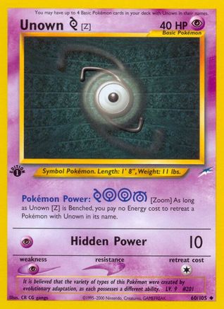 Unown [Z] 60/105 - [Neo Destiny] 1st Edition
