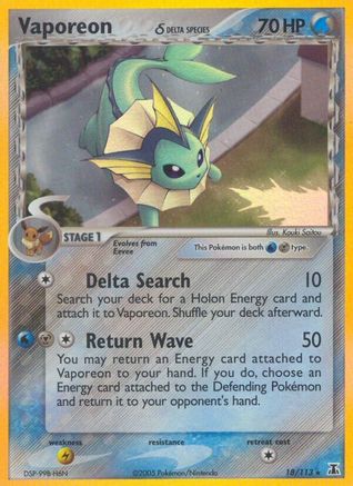 Vaporeon (18/113) (Espèce Delta) [EX : Espèce Delta] 