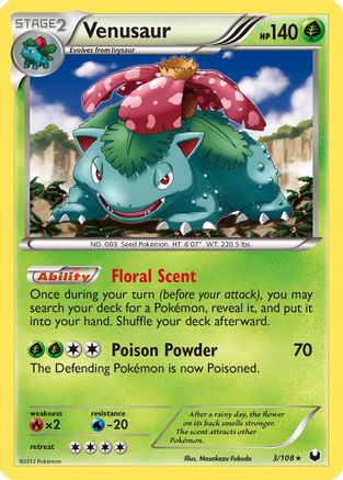 Venusaur (3/108) [Noir et blanc : Explorateurs sombres] 