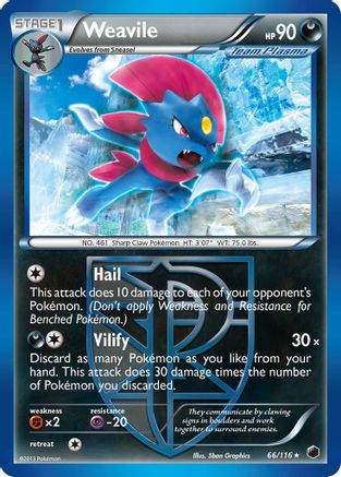 Weavile (66/116) [Noir et blanc : gel du plasma] 