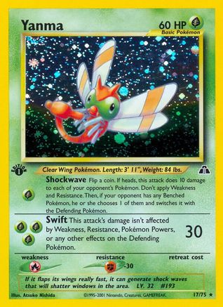 Yanma (17) 17/75 - [Neo Discovery] 1st Edition Holofoil