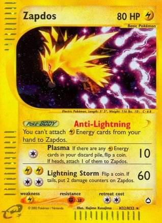 Zapdos (H32/H32) [Aquapolis] 