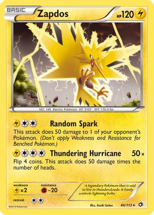 Zapdos (46/113) [Noir et blanc : trésors légendaires] 