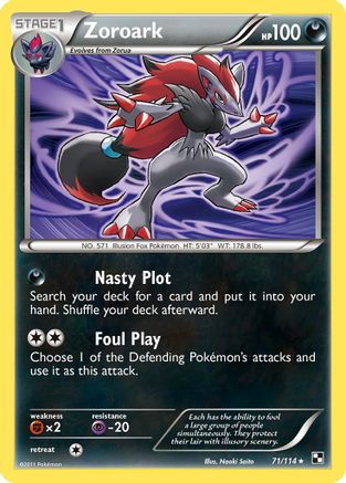 Zoroark 71/114 - [Black and White] Holofoil