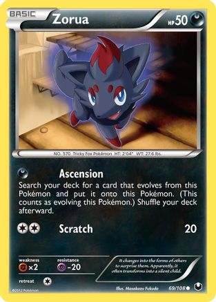 Zorua (69/108) [Noir et blanc : Explorateurs sombres] 