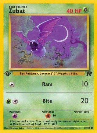 Zubat 70/82 - [Team Rocket] 1st Edition
