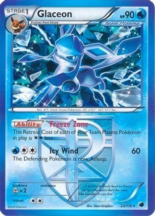 Glaceon (23/116) (Thème Deck exclusif) [Noir et blanc : Plasma Freeze] 