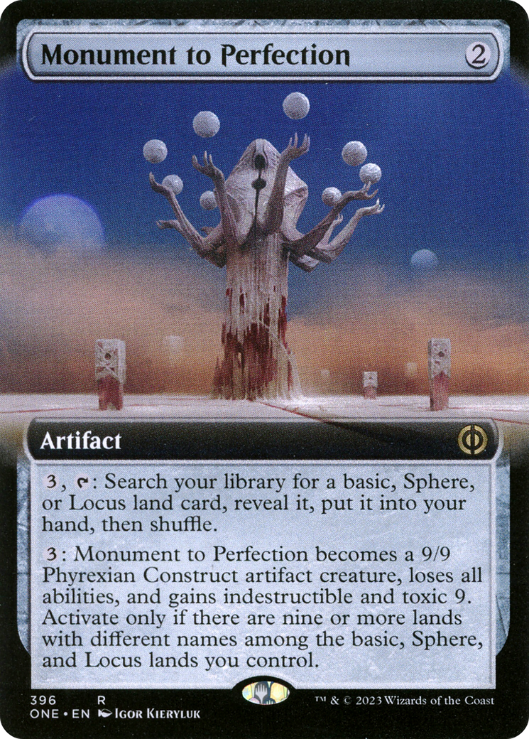 Monument to Perfection (ONE-396) - [Phyrexia: All Will Be One]: (Extended Art) Foil