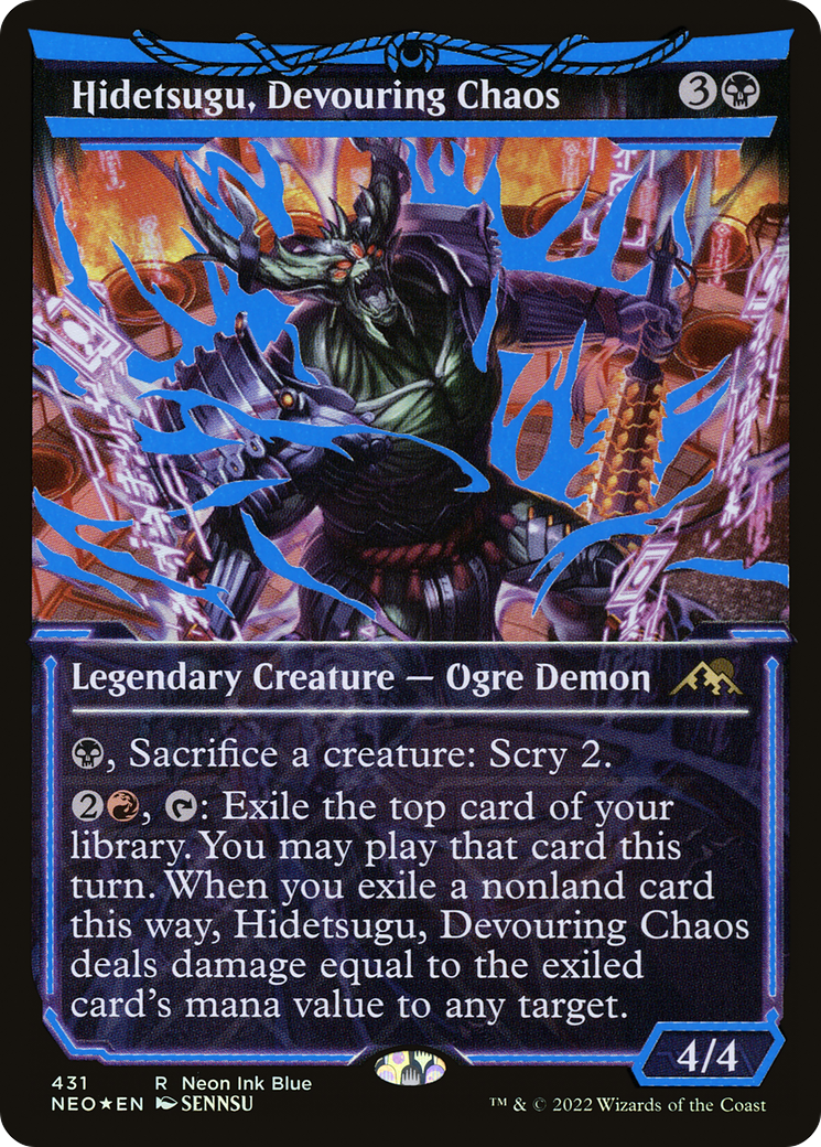 Hidetsugu, Devouring Chaos (NEO-431) - [Kamigawa: Neon Dynasty]: (Showcase) Foil