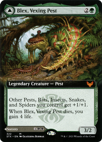 Blex, Vexing Pest (Extended Art) (STX-322) - [Strixhaven: School of Mages]: (Extended Art) Foil