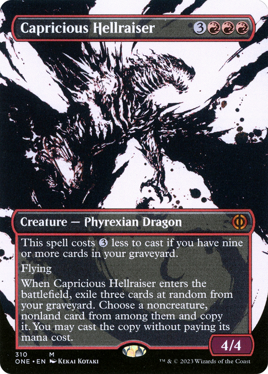Capricious Hellraiser (ONE-310) - [Phyrexia: All Will Be One]: (Showcase) (Borderless)