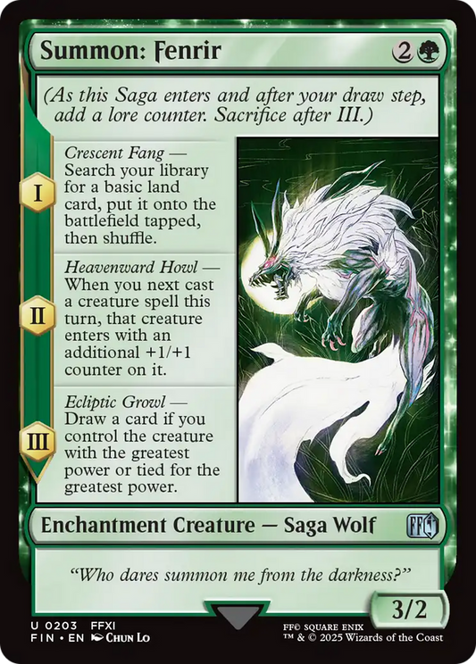 Summon: Fenrir (FIN-203) - [FINAL FANTASY]: (enchantment) Foil
