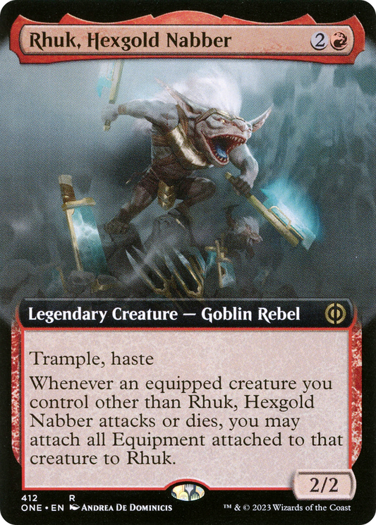 Rhuk, Hexgold Nabber (ONE-412) - [Phyrexia: All Will Be One]: (Extended Art) Foil
