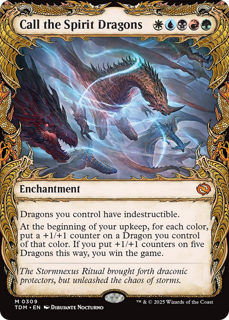Call the Spirit Dragons (Showcase) (TDM-309) - [Tarkir: Dragonstorm]: (Showcase, enchantment) Foil