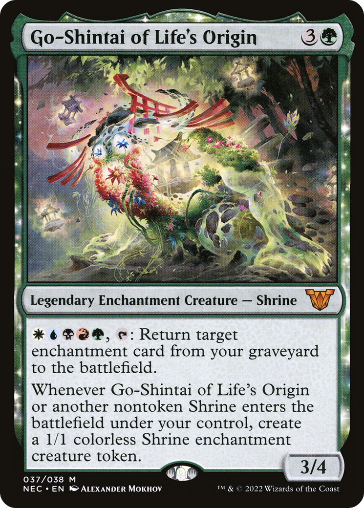 Go-Shintai of Life's Origin (NEC-037) - [Neon Dynasty Commander]: (enchantment)