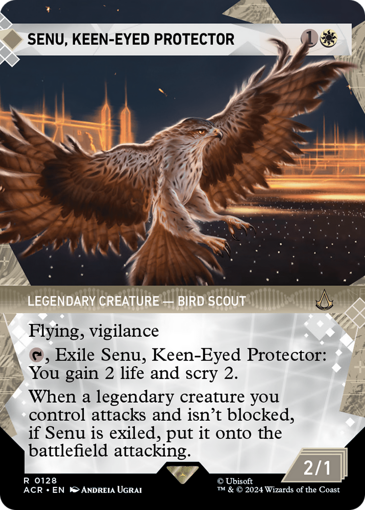 Senu, Keen-Eyed Protector (ACR-128) - [Assassin's Creed]: (Showcase) (Borderless) Foil