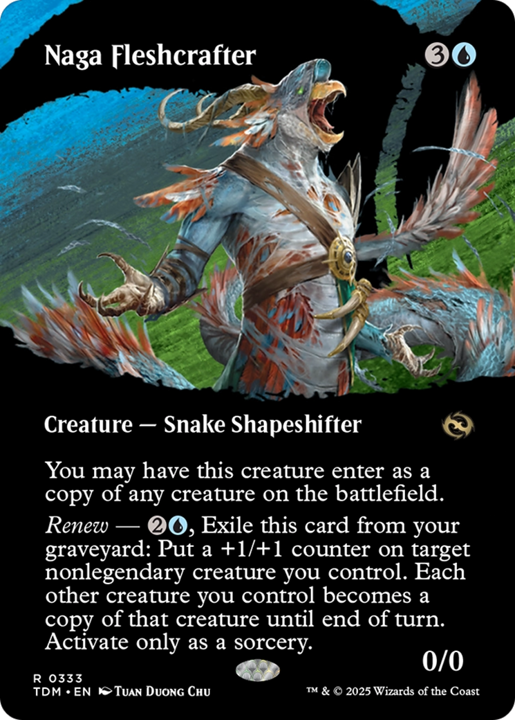 Naga Fleshcrafter (Borderless) (TDM-333) - [Tarkir: Dragonstorm]: (Showcase) (Borderless) Foil