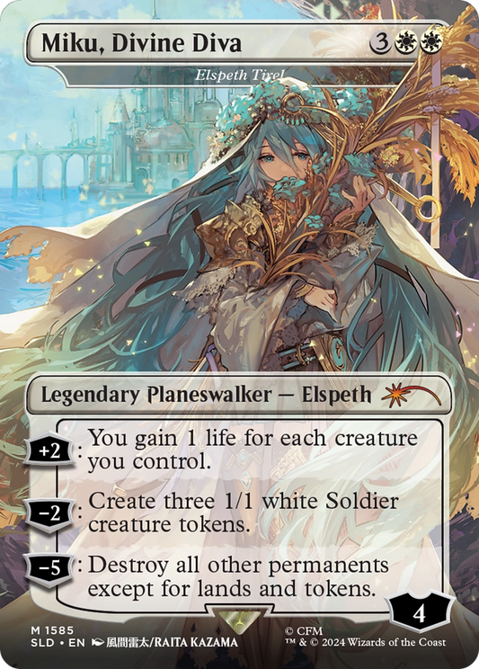 Elspeth Tirel (SLD-1585) - [Secret Lair Drop] / Miku, Divine Diva (Borderless)