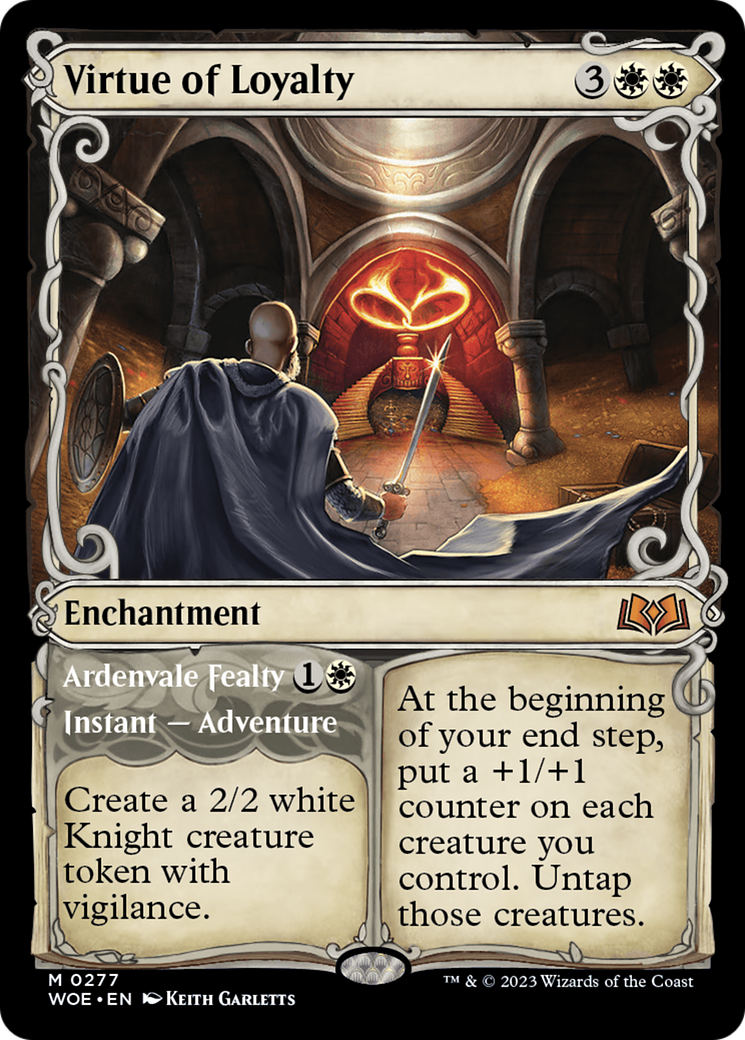 Virtue of Loyalty (Showcase) (WOE-277) - [Wilds of Eldraine]: (Showcase)