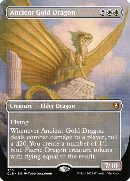 Ancient Gold Dragon (CLB-365) - [Commander Legends: Battle for Baldur's Gate] (Borderless) Foil