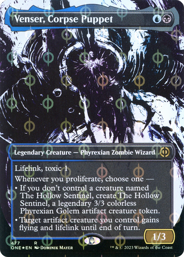 Venser, Corpse Puppet (ONE-477) - [Phyrexia: All Will Be One]: (Showcase) (Borderless) Foil