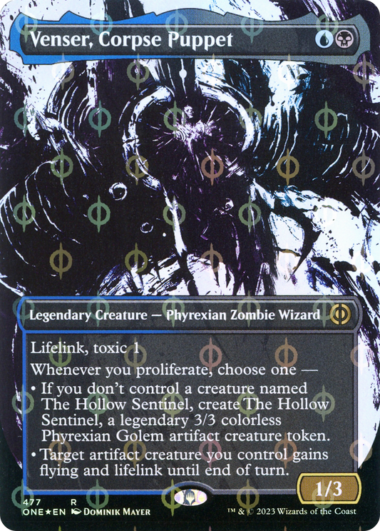 Venser, Corpse Puppet (ONE-477) - [Phyrexia: All Will Be One]: (Showcase) (Borderless) Foil