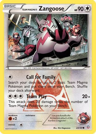 Team Magma's Zangoose 22/34 - [Double Crisis]