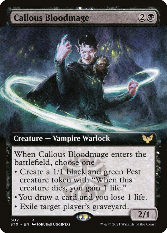 Callous Bloodmage (Extended Art) (STX-302) - [Strixhaven: School of Mages]: (Extended Art) Foil