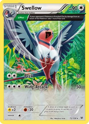 Swellow (72 Delta) (72/108) [ROS XY Roaring Skies] Holofoil