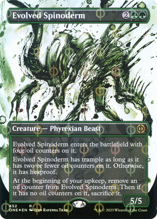 Evolved Spinoderm (ONE-452) - [Phyrexia: All Will Be One]: (Showcase) (Borderless) Foil