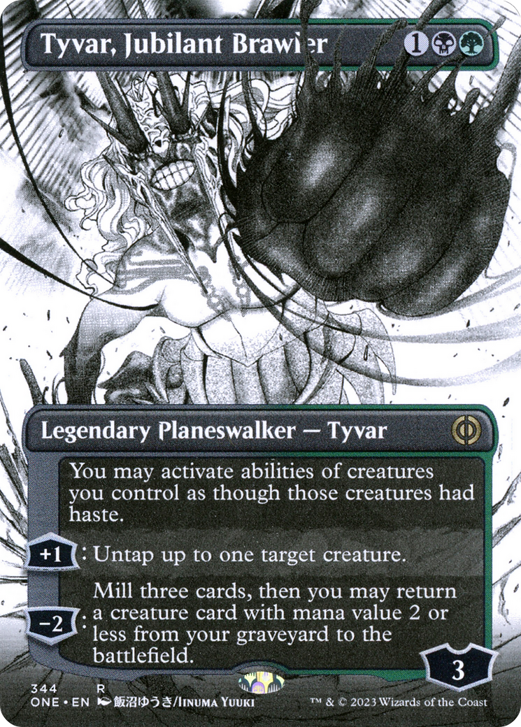 Tyvar, Jubilant Brawler (ONE-344) - [Phyrexia: All Will Be One]: (Showcase) (Borderless)