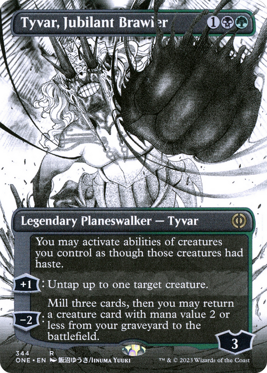 Tyvar, Jubilant Brawler (ONE-344) - [Phyrexia: All Will Be One]: (Showcase) (Borderless) Foil