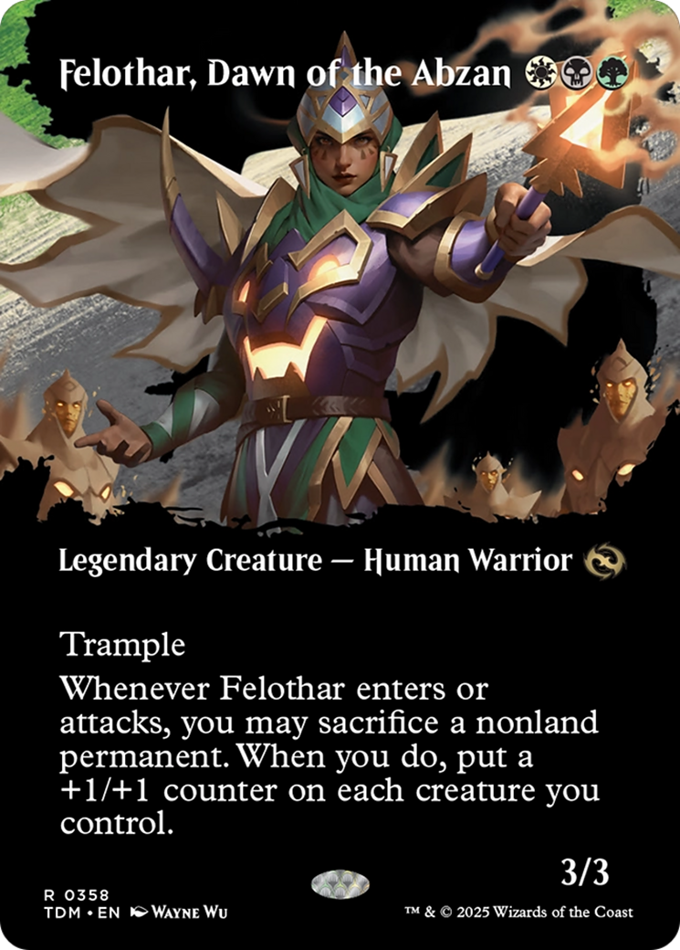 Felothar, Dawn of the Abzan (Borderless) (TDM-358) - [Tarkir: Dragonstorm]: (Showcase) (Borderless) Foil