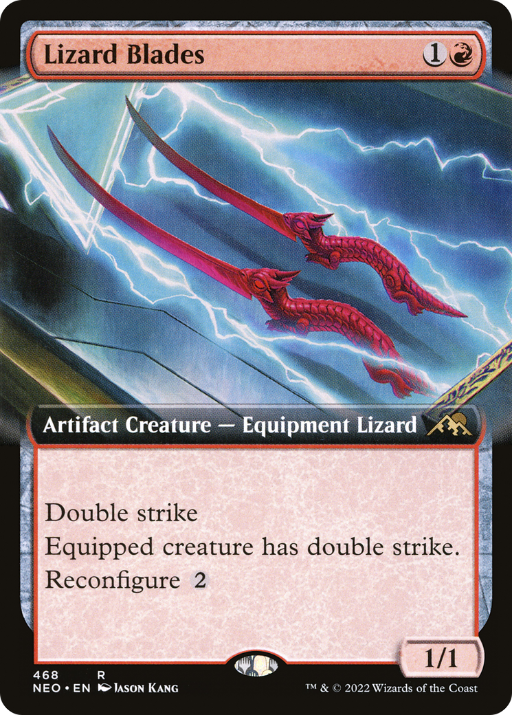 Lizard Blades (NEO-468) - [Kamigawa: Neon Dynasty]: (Extended Art) Foil
