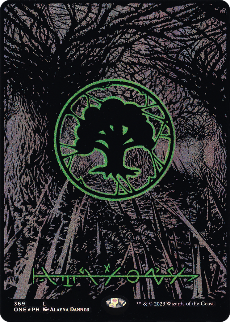 Forest (ONE-369) - [Phyrexia: All Will Be One] (Borderless) Foil