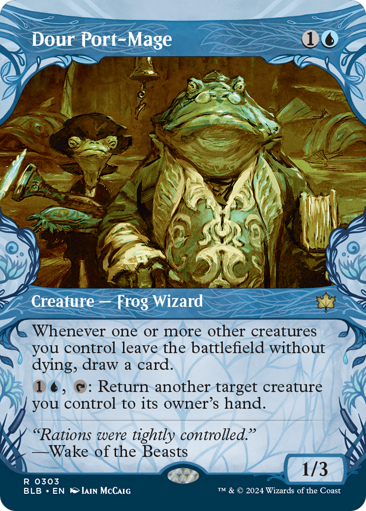 Dour Port-Mage (BLB-303) - [Bloomburrow]: (Showcase) Foil
