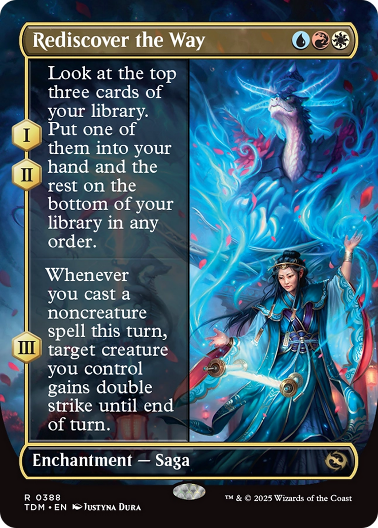 Rediscover the Way (Borderless) (TDM-388) - [Tarkir: Dragonstorm]: (enchantment) (Borderless) Foil