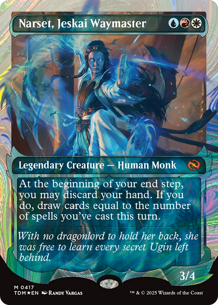 Narset, Jeskai Waymaster (Showcase) (Halo Foil) (TDM-417) - [Tarkir: Dragonstorm]: (Showcase) Foil