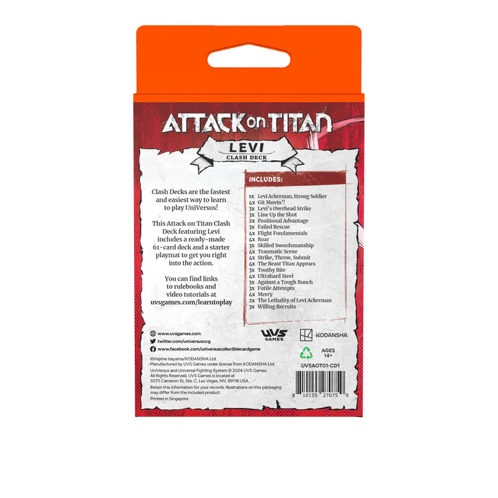 Attack on Titan: Battle For Humanity Clash Decks