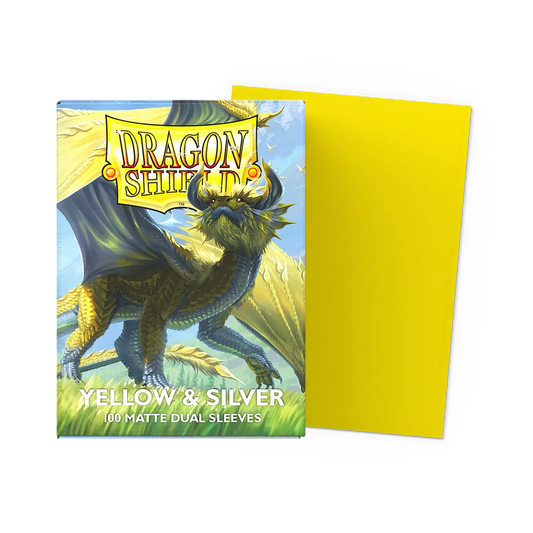 Dragon Shield Matte Dual Sleeves Yellow & Silver