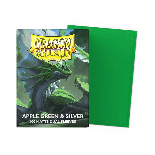 Dragon Shield Matte Dual Sleeves Apple Green & Silver