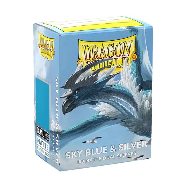 Dragon Shield Matte Dual Sleeves Sky Blue & Silver