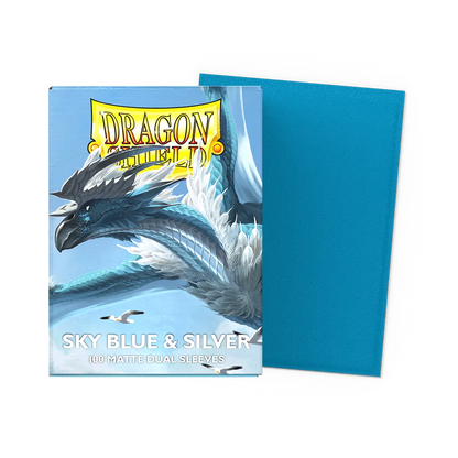 Dragon Shield Matte Dual Sleeves Sky Blue & Silver