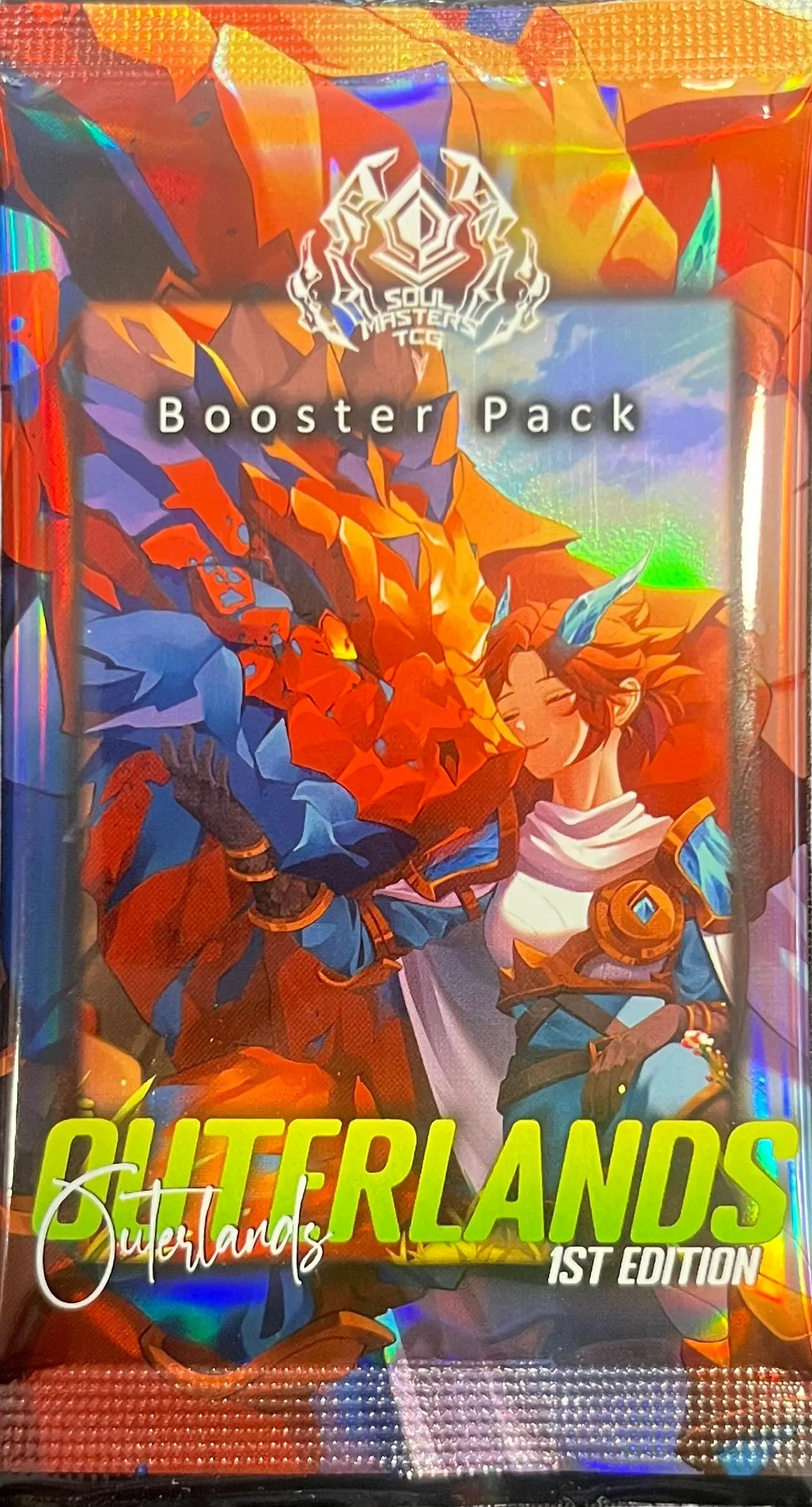 Booster pack of 'Outerlands' on a dark background